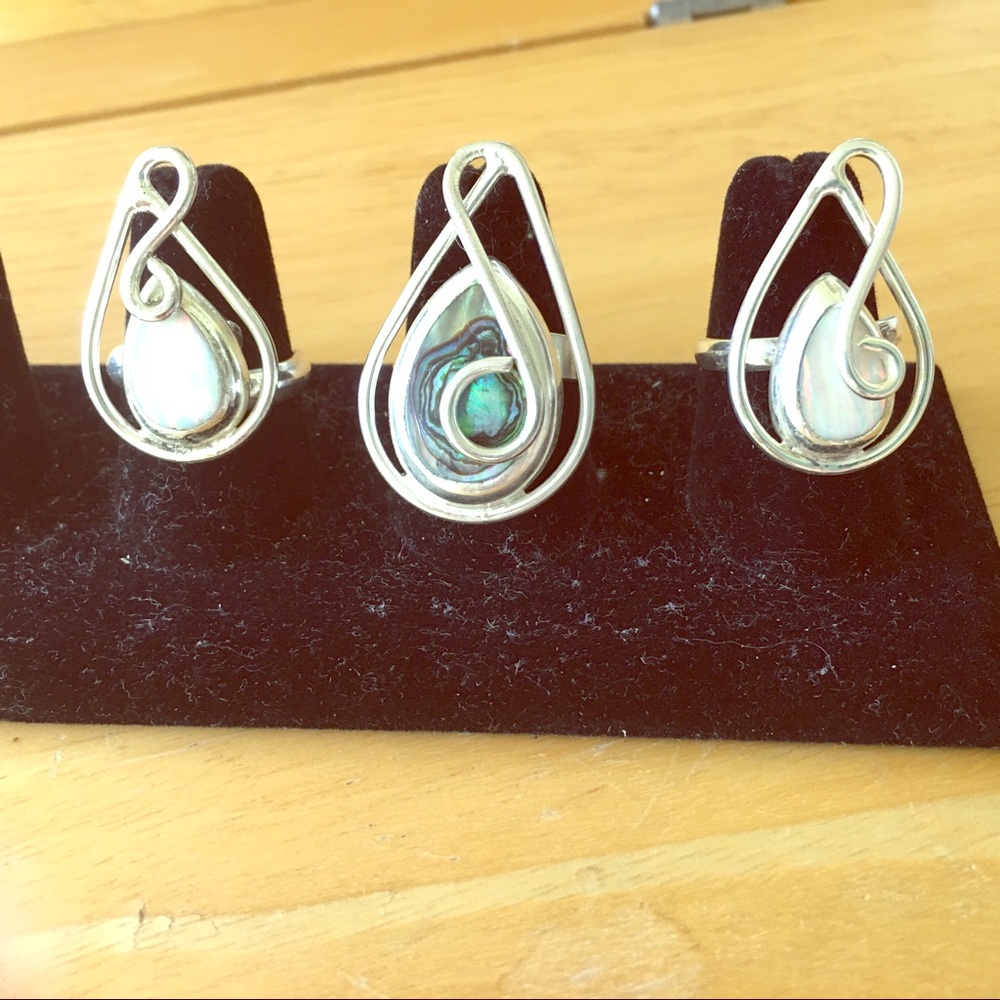 Lot of 3 silver rings ajustable